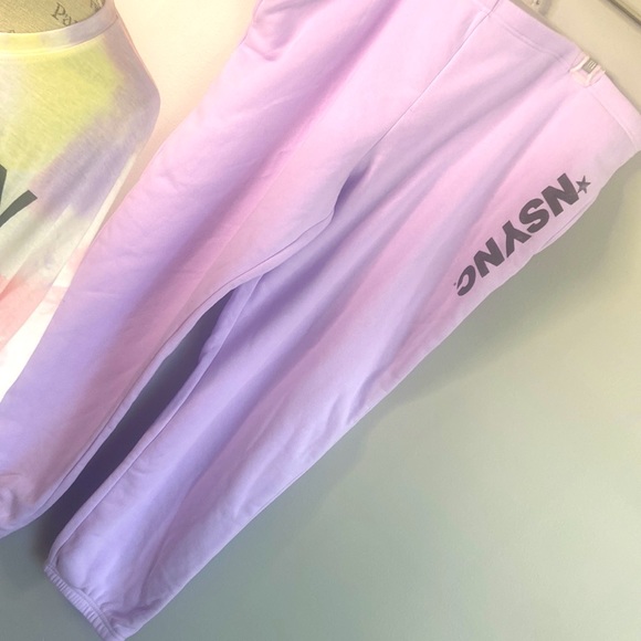 *NSYNC 3X Two Piece Set Tye Dye Short Sleeve Top Jogger Pants - Picture 3 of 6